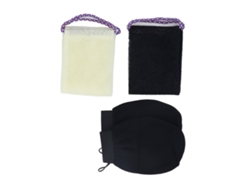 Esponja De Baño Africana Larga Con Guantes, Exfoliante Corporal, Cepillo Para La Espalda, Nailon, Negro Y Beige.