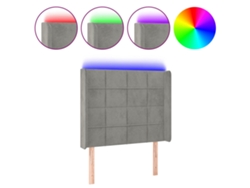 Maison Exclusive - Cabecero Con Led De Terciopelo Gris Claro 93x16x118/128 Cm