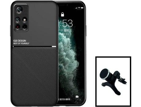 Kit Carcasa Trasera Magnética Anti Choque + Soporte Xiaomi Redmi Note 11T 5G GIFT4ME Negro
