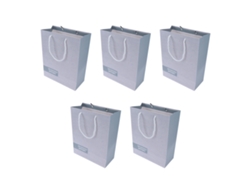 5 Bolsas De Regalo De Papel Con Diseño De Dibujos Animados, Portátiles, Ideales Para Compras Y Regalos, Color Gris.
