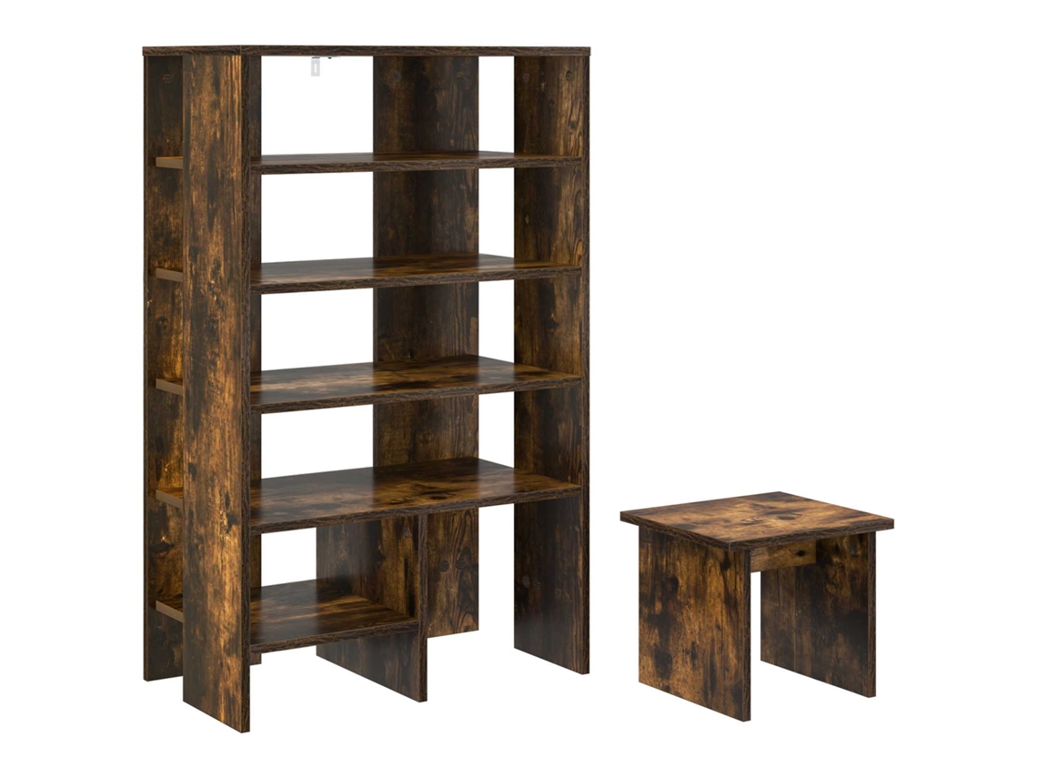 Conjunto de 2 zapateros de roble ahumado MAISON EXCLUSIVE en madera procesada