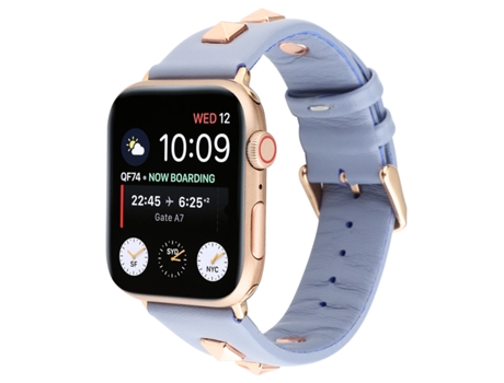 Correa para Smartwatch de cuero genuino remachada de una hilera para Apple Watch Series 9, 8 y 7 41 mm / SE 3 y SE 2, 6 y SE y 5 y 4 40 mm / 3 y 2 y 1