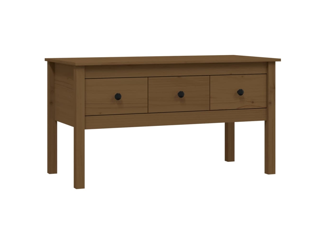 Maison Exclusive - Mesa De Centro Madera Maciza De Pino Marrón Miel 102x49x55 Cm