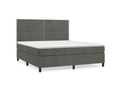 Maison Exclusive - Cama Box Spring Con Colchón Terciopelo Gris Oscuro 180x200 Cm