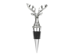 Tapón Decorativo Para Vino Con Forma De Antenas De Ciervo, De Metal Plateado, Con Sellador De Silicona Reutilizable.