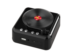 Caixa De Som Bluetooth Vinil Retrô Com Rádio Fm Hifi Estéreo Portátil Wireless