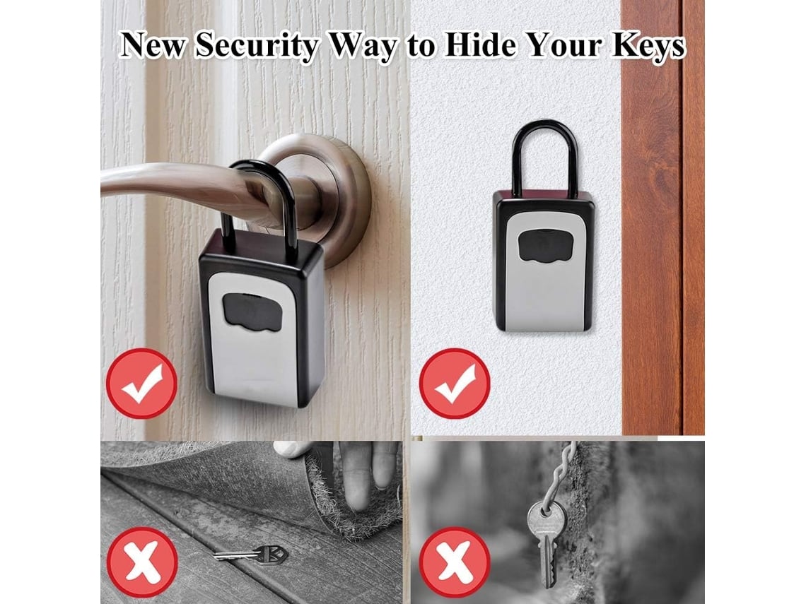 Caja de seguridad para llaves montada en la pared, caja de seguridad  portátil para llaves de