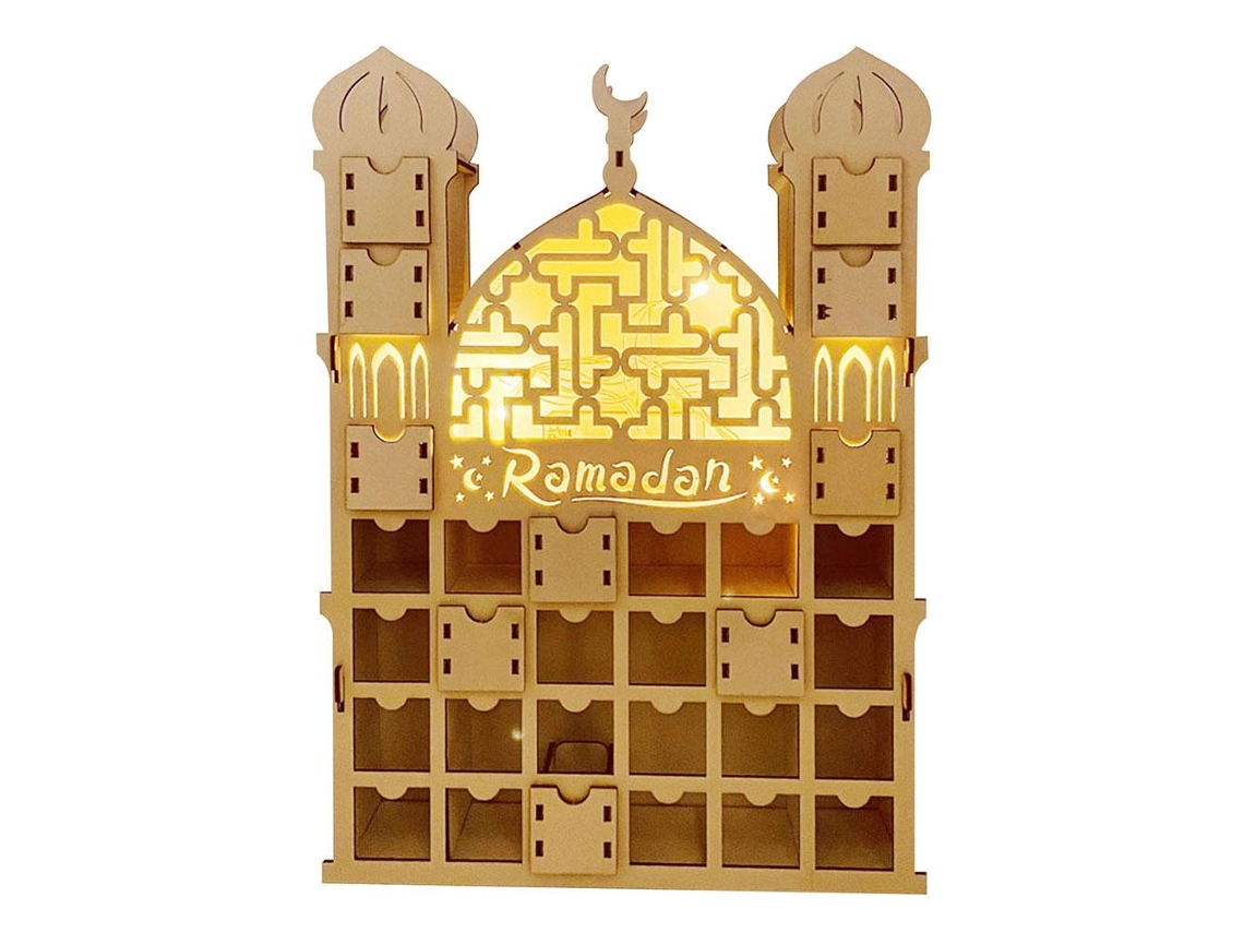 Calendario De Adviento De Madera Para Ramadán 2022 Con Cajones Para La Cuenta Regresiva De Eid Mubarak