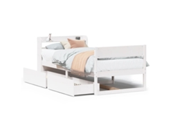 Maison Exclusive - Estructura De Cama Sin Colchón Madera Maciza Blanca 75x190 Cm