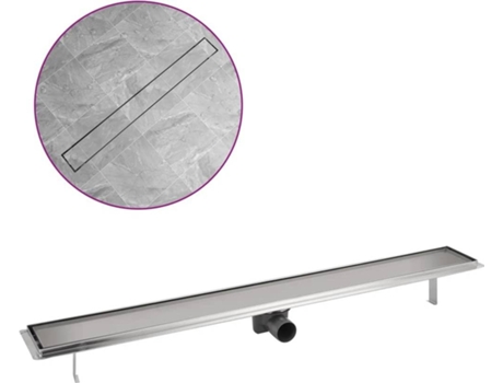 vidaXL Desagüe lineal de ducha acero inoxidable 1030x140 mm