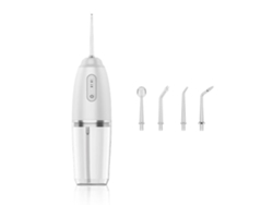 Irrigador Bucal Rascador Portátil para Cuidado Bucal Rascador de Chorro de Agua-Blanco 4 Boquillas DIGITALLAB