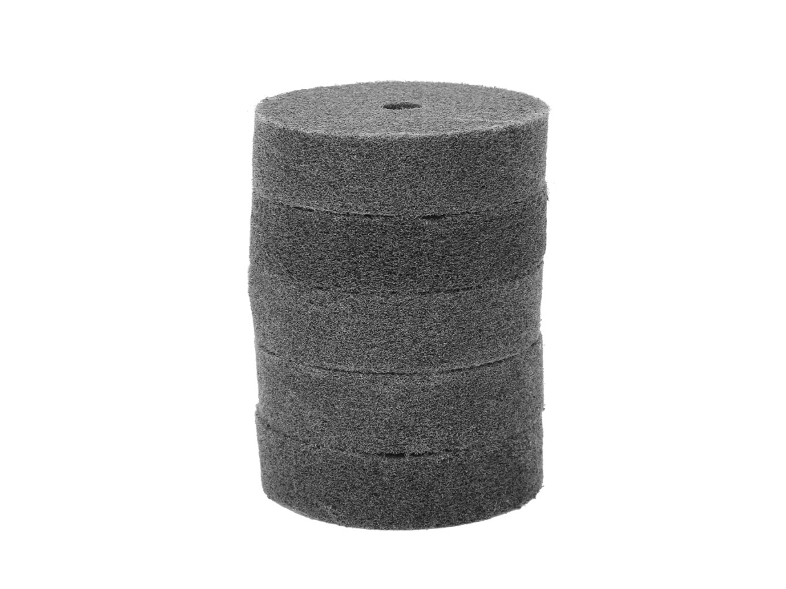 Kit de 5 discos de lijado de fibra gris de 3 pulgadas para pulir acero inoxidable, cepillo abrasivo
