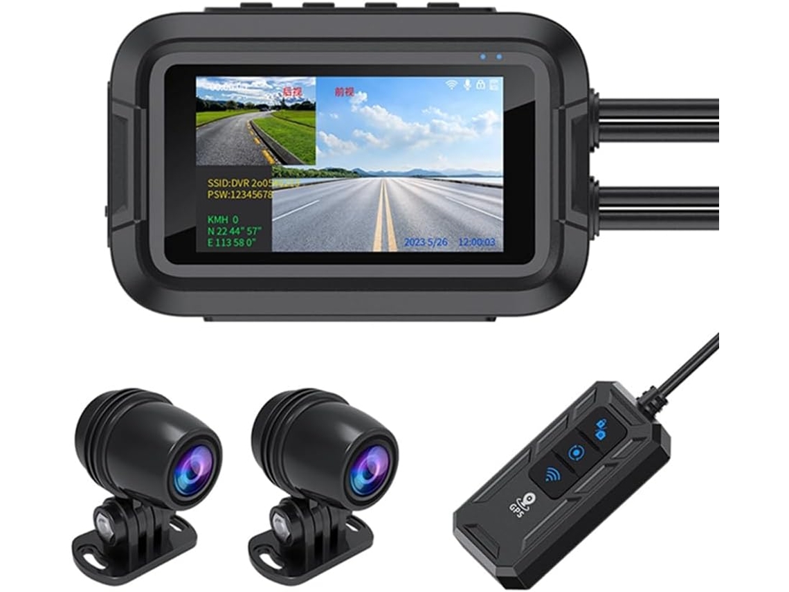 Qur V9 Cámara De Salpicadero Para Motocicleta Wifi 1080p Cámara Trasera Grabadora De Vídeo Impermeable Monitor De Aparcamiento B