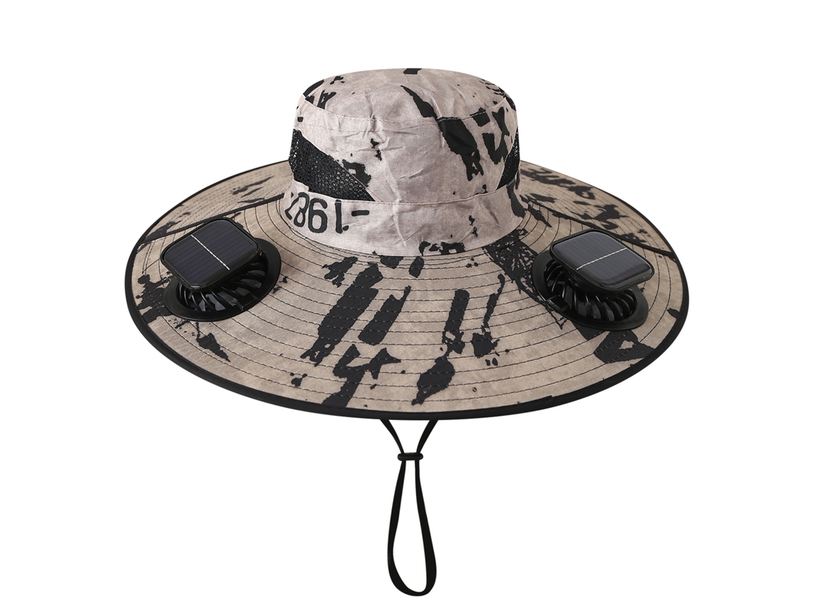 (camuflaje Cuadrado Caqui) Sombrero Con Ventilador Solar, Recargable, Parasol Para Pesca Al Aire Libre Y Protección Solar