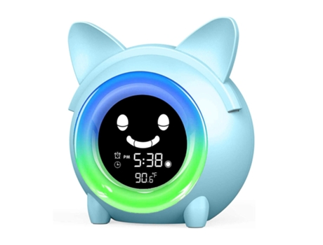 ELKUAIE Reloj despertador para dormitorio de niños, reloj despertador de entrenamiento para dormir para niños pequeños con luz nocturna de 5 colore...
