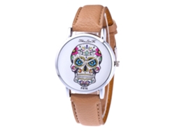 Reloj Analógico Sencillo Para Hombre En Piel Sintética Con Movimiento De Cuarzo (beige)