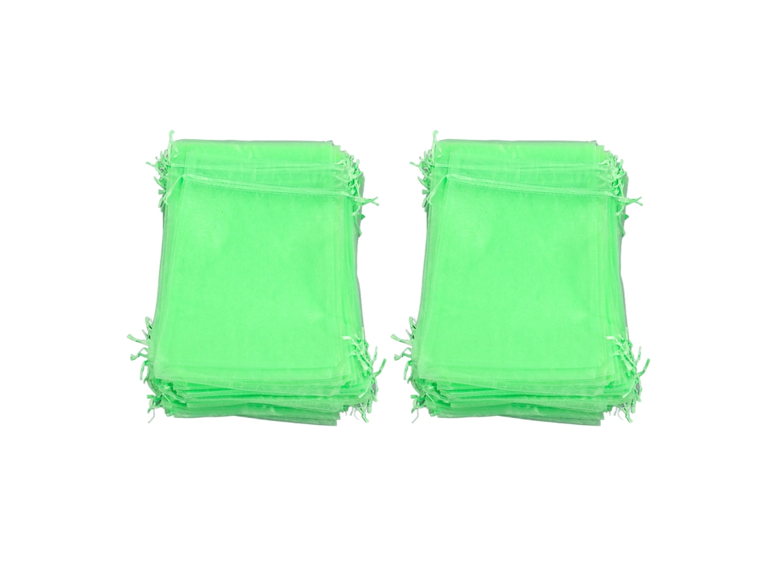 100 Bolsas Reutilizables De Malla Verde Para Proteger Frutas, Plantas, Flores Y Árboles (10x15 Cm).