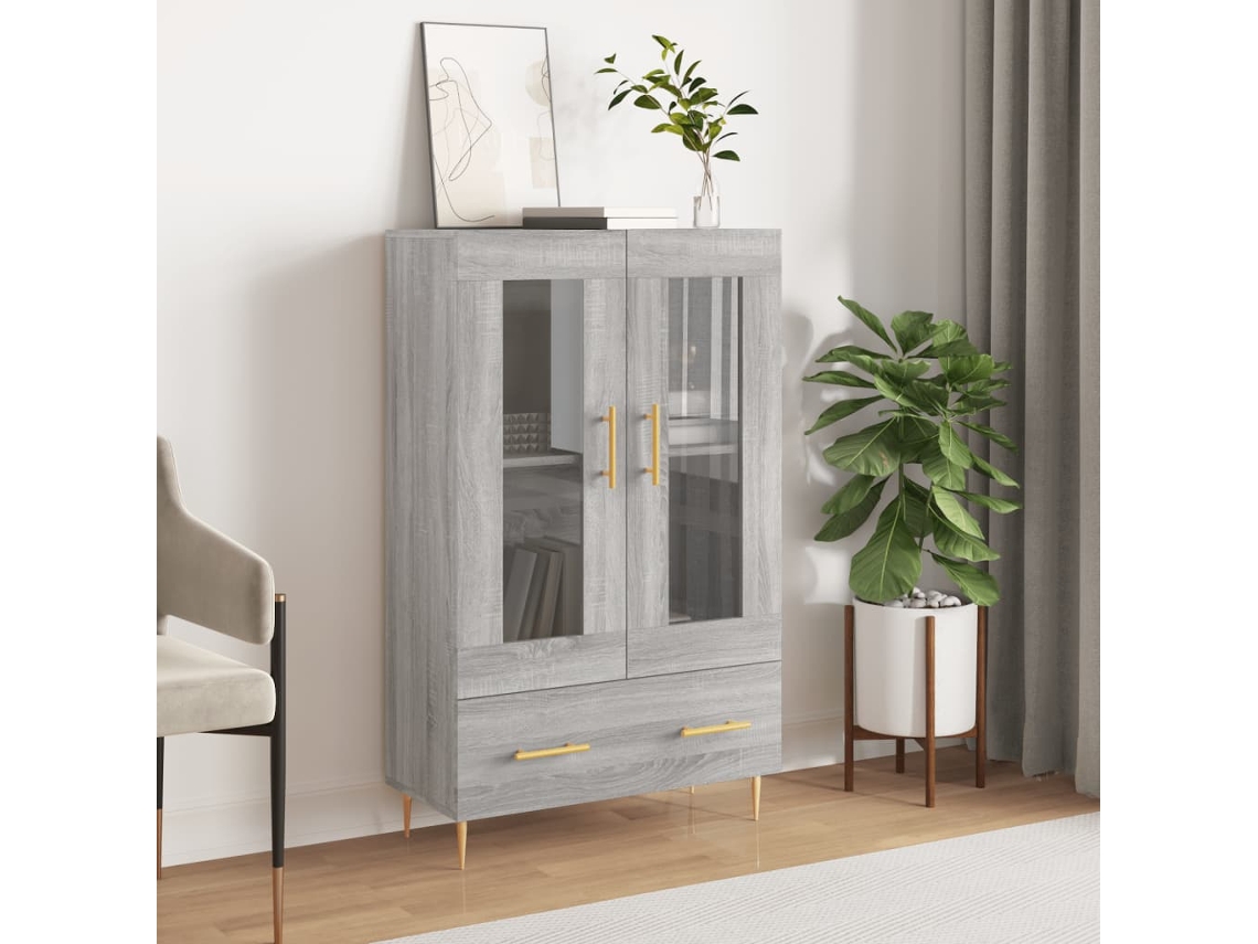 Lovely Home Armario Alto Derivados de Madera 69,5X31X115Cm Gris Sonoma