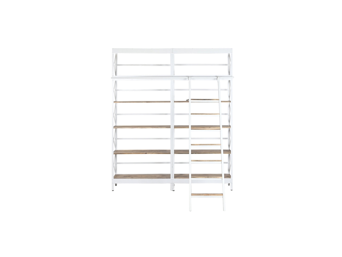 Estanteria Metal Mango Escalera Blanco 180x35x220cm
