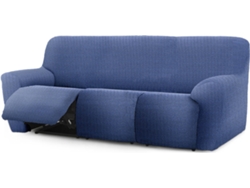 Funda de Sofá Relax Extensible 3 Plazas x 3 EYSA Premium Jaz Tejido Multielástico (200-260 cm - Poliéster y Algodón - Azul)