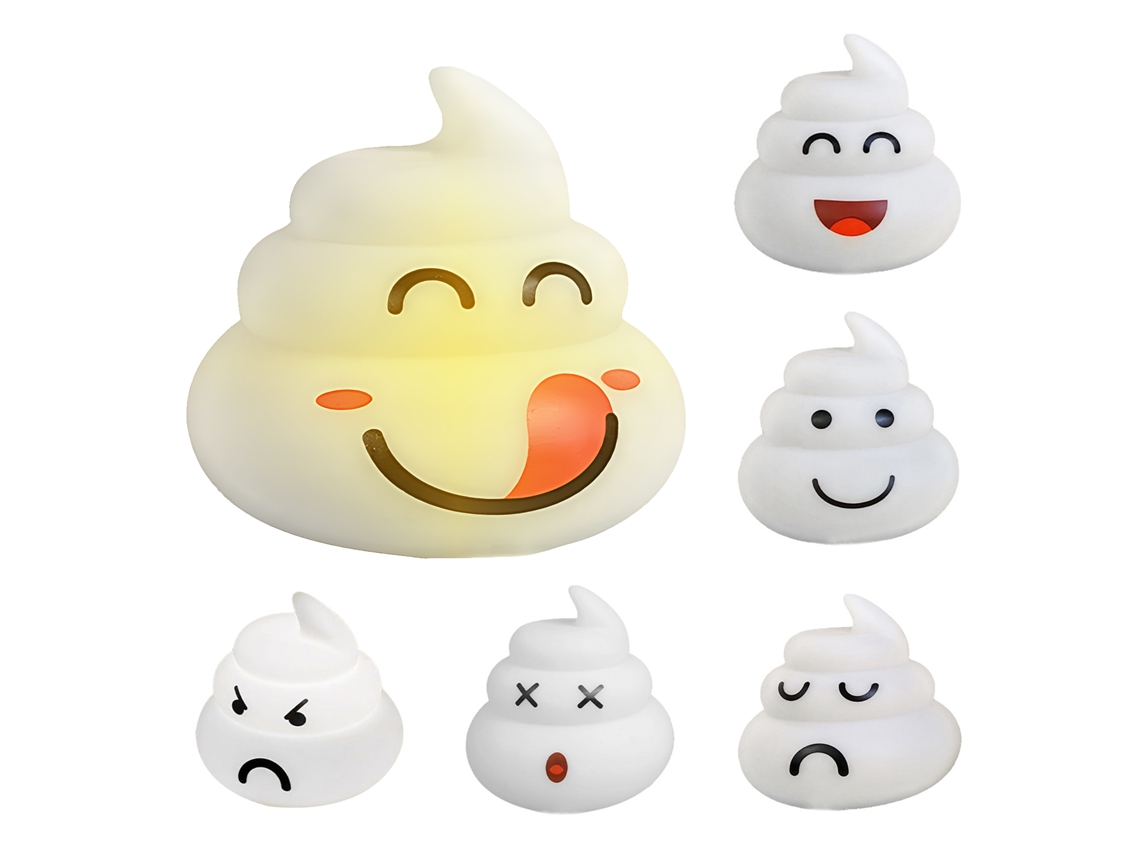 Bj-lâmpada De Noite Led Tática Cute Poop 3 Pack Para Crianças Bebês Creche 3 Brilhos Ajustáveis Sem Fio Recarregável Silicone Macio Luz Branca Quente