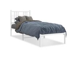 Maison Exclusive - Estructura Cama Sin Colchón Con Cabecero Metal Blanco 80x200 Cm