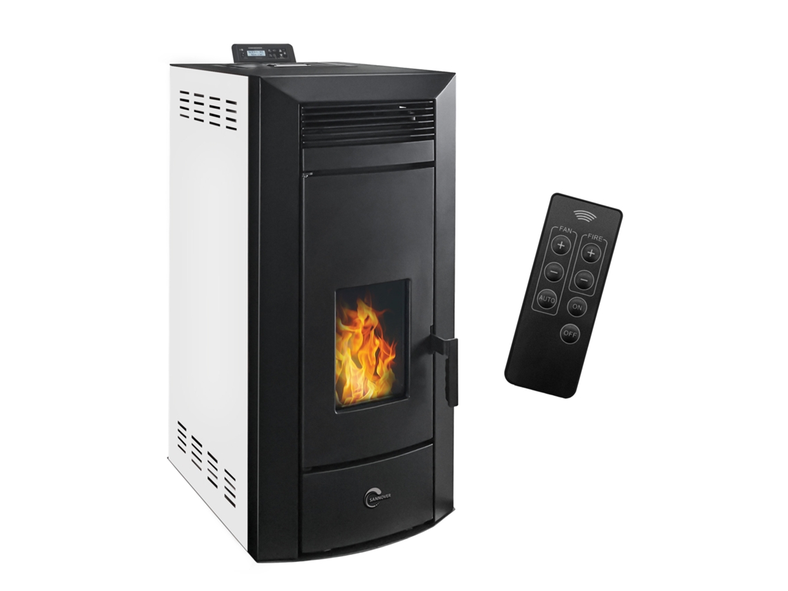 Estufa de Pellet Hidráulica SANNOVER Kleona 22,7 kW Blanca