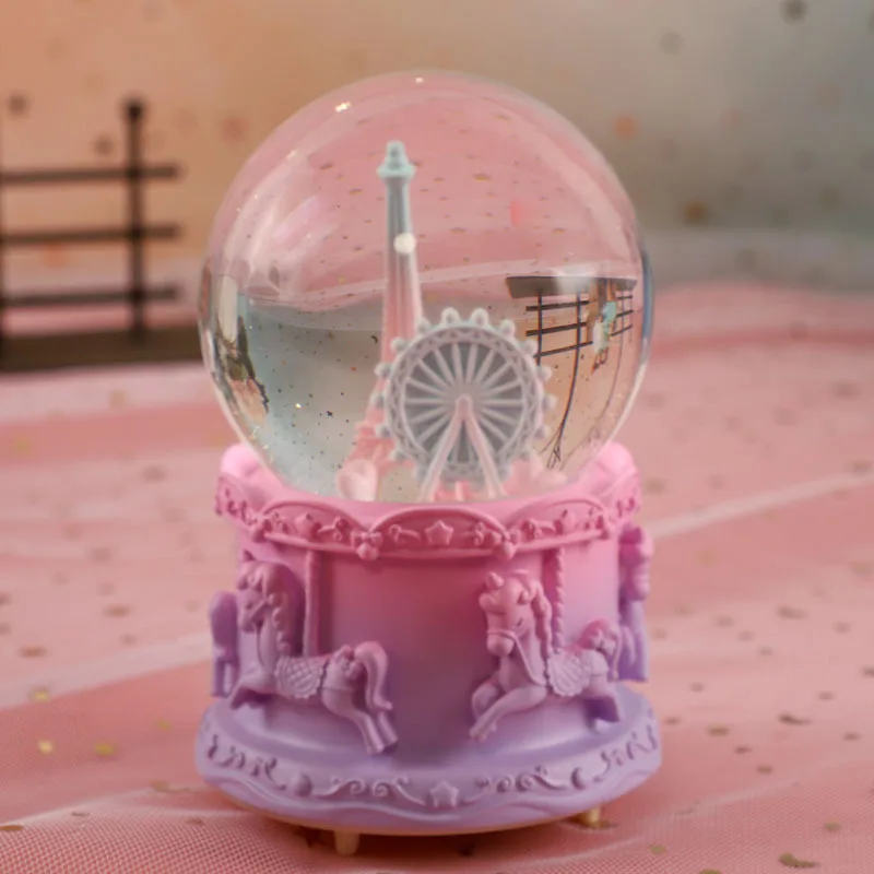 (estilo 10) Bola De Cristal De Castillo, Copo De Nieve, Luz Flotante, Altavoz, Decoración Para Habitación De Niña