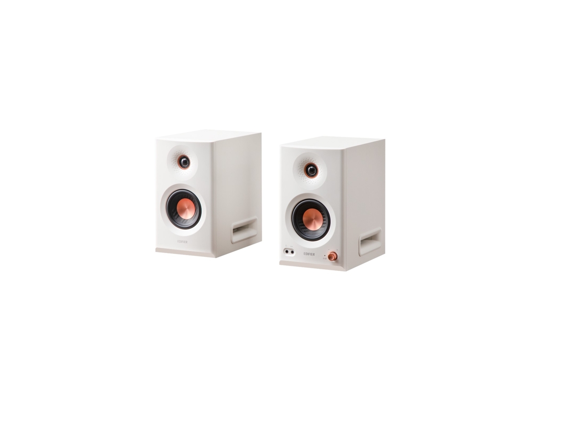 Monitores de estudio activos Edifier MR5 2.0, 110 W RMS, certificación de alta resolución, entradas XLR balanceadas y Bluetooth 5.0 multipunto - Blanco