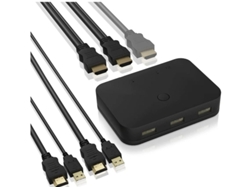 Conmutador KVM HDMI USB de 2 puertos Yizhood, color negro