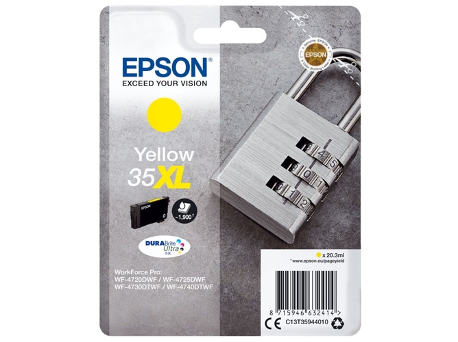 Cartucho de tinta original EPSON 35XL, Candado 20,3 ml , Amarillo, XL, C13T35944020, T3594