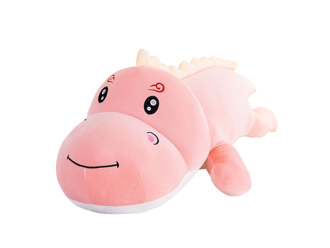 Almohada Extrasuave Y Mullida Diseño Dinosaurio Rosa. 80 Cm.
