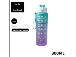 (verde 800 Ml) Botella De Agua A Prueba De Fugas, Adecuada Para Deportes Y Viajes.