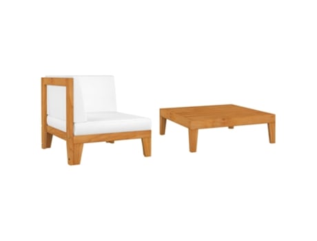 Muebles de jardín 2 piezas con cojines madera maciza de acacia 68,5 x 68,5 x 24 cm MAISON EXCLUSIVE