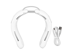 Ventilador De Cuello Portátil Con 4 Aspas, 3 Velocidades, Recargable Por Usb, Plegable, Blanco Para El Hogar, La Oficina Y Los Viajes.