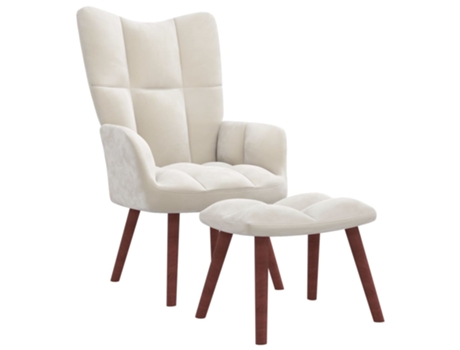 Silla de relajación VIDAXL Crema Terciopelo (61.5x69x95.5 cm)