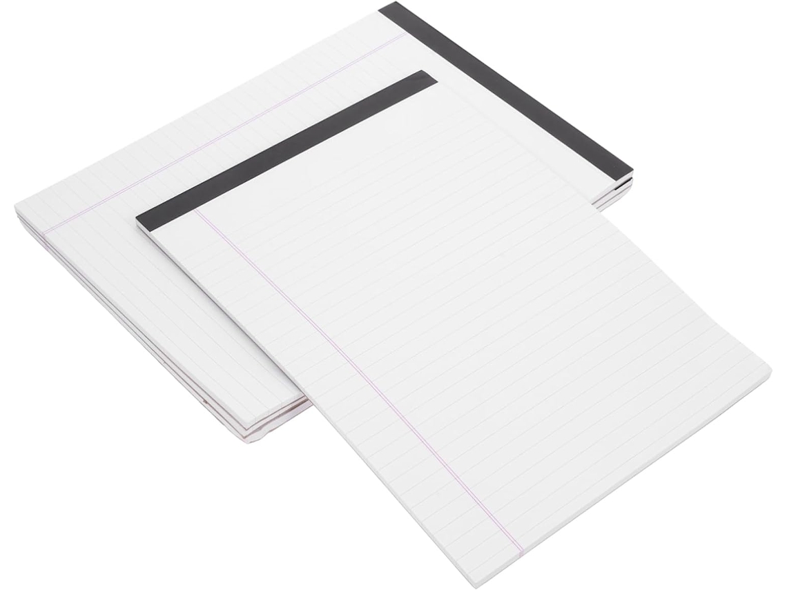 Bloc De Notas Legal De 4 Piezas, Papel Rayado Ancho, Grueso, Resistente A Las Manchas, Con Lomo Rígido Para Escribir.