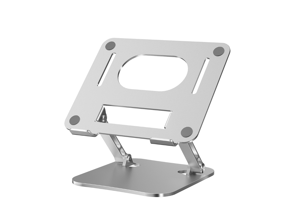 Soporte ajustable, plegable y regulable en altura para portátil con sistema de refrigeración para ordenadores de hasta 17 pulgadas (plateado) Czhhmart
