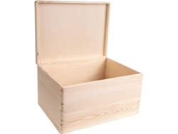 Caja De Almacenamiento De Madera Creative Deco 40X30X24Cm Caja De Madera En Bruto Y Sin Lijar Caja De Memoria CREATIVE DECO Box Trunk