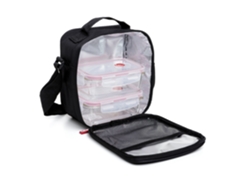 Bolsa Térmica Tatay Urban Food Casual Glass 3,5 L Con 2 Táperes De Cristal 0,57 L Negro