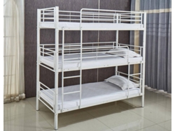 SALDOS Y STOCKS Litera Triple (Blanco - 90x190 cm - Metal)