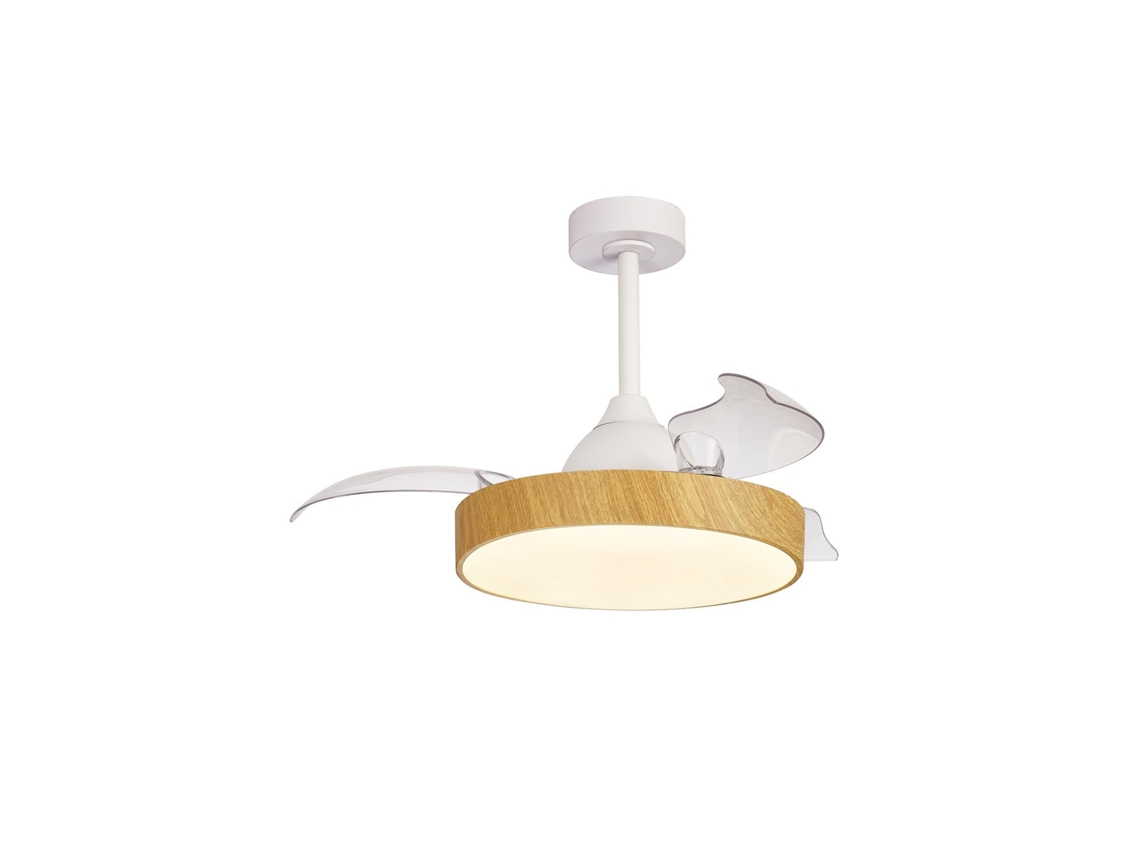 Ventilador blanco y simulación madera Ø 91 cm ALASKA MINI MANTRA ILUMINACIÓN