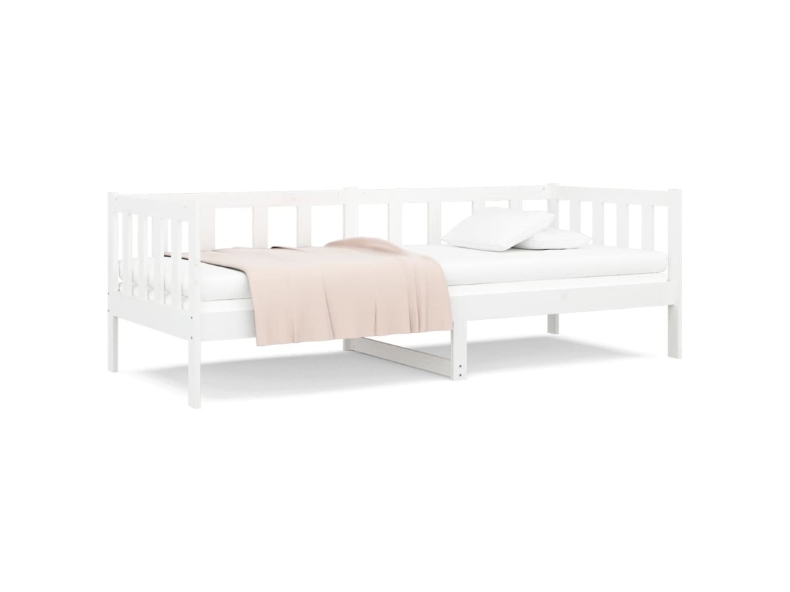 Maison Exclusive - Sofá Cama Sin Colchón Madera Maciza De Pino Blanco 80x200 Cm
