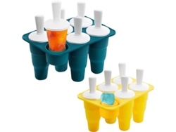 Moldes De Silicona Plegables Para Paletas (2 Unidades), Palillos De Dientes Reutilizables Con Protectores, Libres De Bpa.