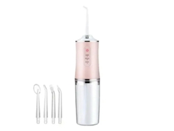 Irrigador bucal Yizhood Water Flosser de 3 modos, 220 ml, color rosa
