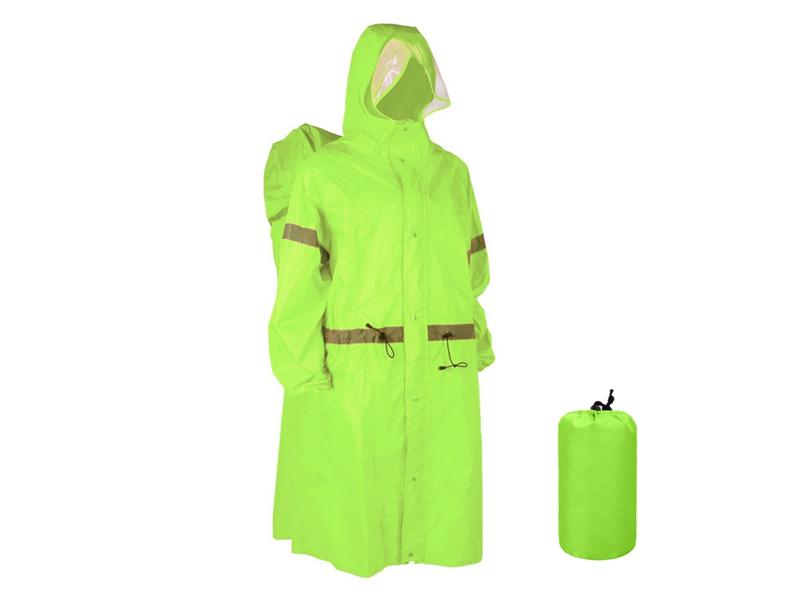 Poncho De Lluvia Con Capucha Reflectante, Impermeable, Para Adultos, Con Funda Para Mochila, Ropa De Lluvia Para Exteriores