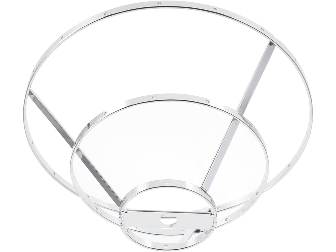 Marco De Hierro Para Bricolaje, Soporte Colgante Plateado De 3 Niveles, Diámetro 19 Cm, Altura 9 Cm, Para