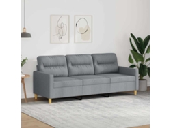 Sofá de 3 plazas - Sofá para salón - Sofá de relax 180 cm Tela gris claro HARLANV1