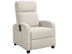Poltrona Massagem Pu Controle Remoto 68x88x98cm Creme