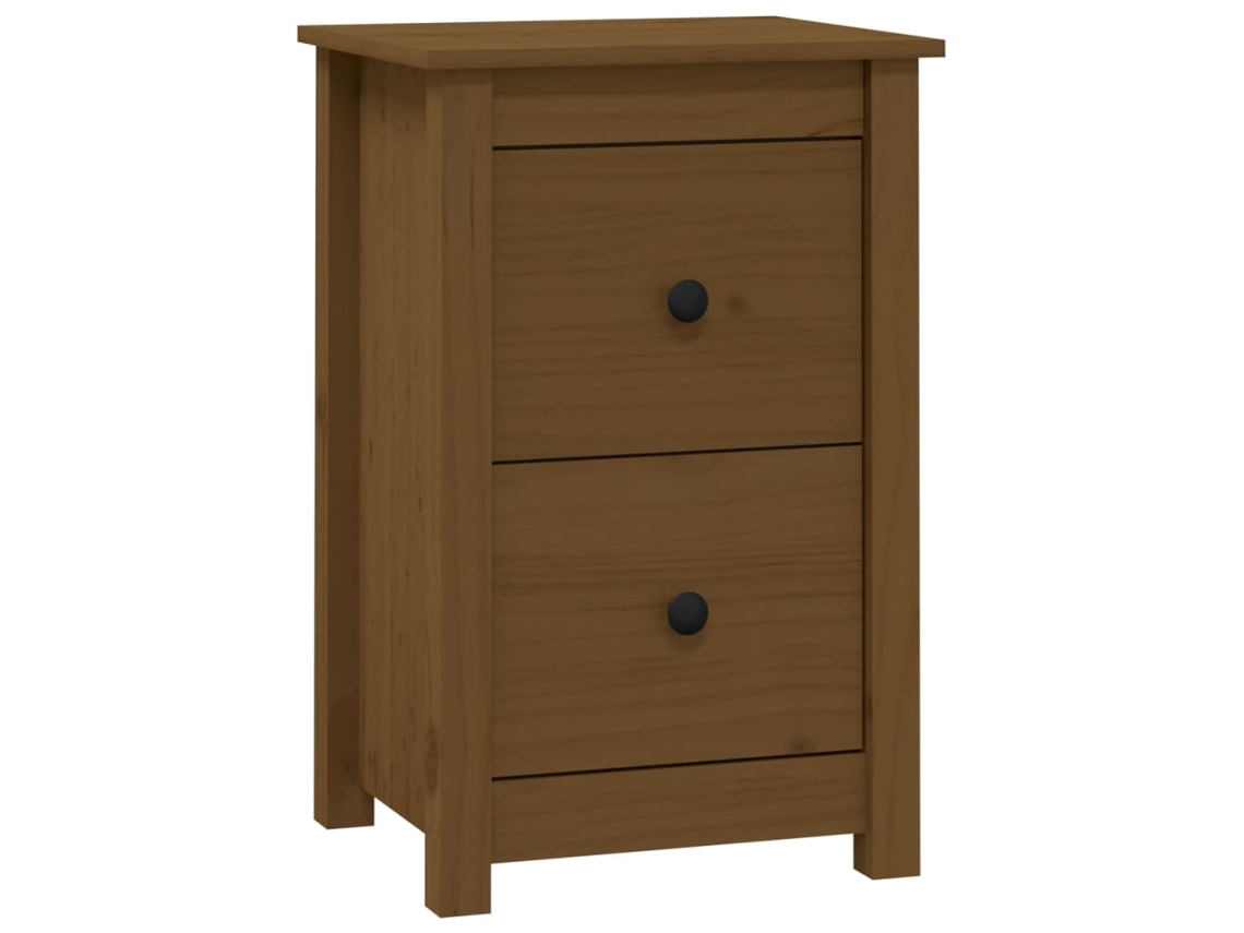 Mesita de noche 40x35x61,5 cm Pino macizo Marrón Miel EXCLUSIVA MAISON